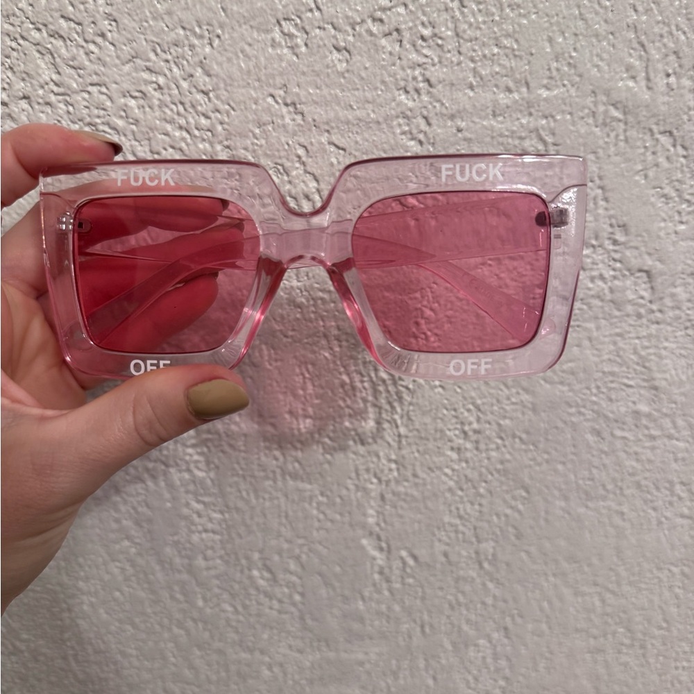 Nasty Gal F Off Pink Sunglasses